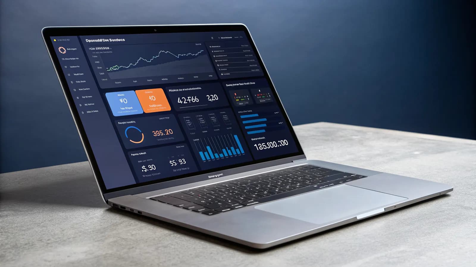 Marketing analytics dashboard on a laptop showing the tool-layer decision (web, product, attribution, reporting, AI-answer)