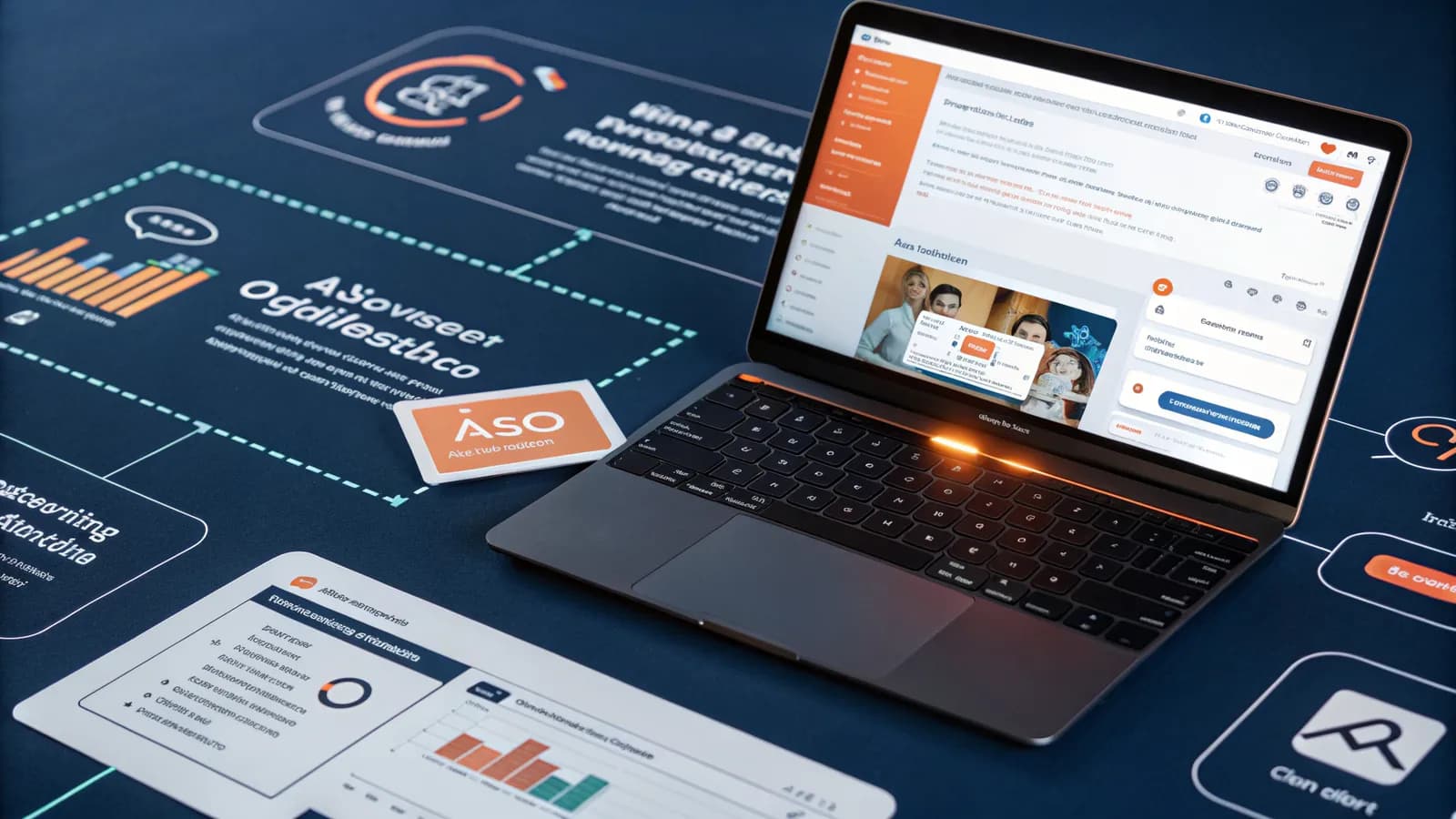 Best answer engine optimization tools 2026 — AI answer engine with brand citation badge surrounded by AEO tool dashboard thumbnails, dark navy with orange and blue accents