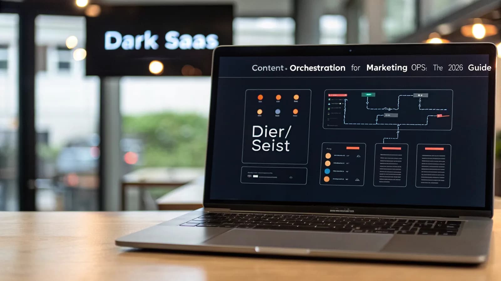 AI content orchestration hero 2026 — connected content lifecycle stages strategy, brief, write, optimize, publish, measure